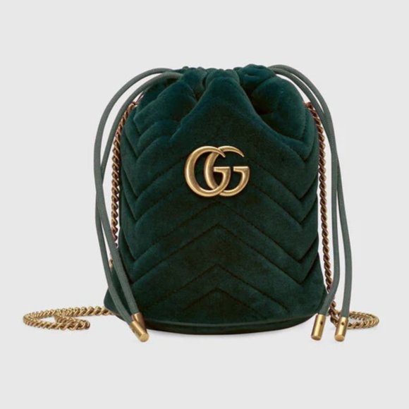Marmont Interlocking GG Logo Mini Bucket Bag with Chain NEW W DUSTBAG - Picture 1 of 4